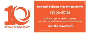 Although we focus on bullying prevention during the month of October, why not focus on bullying prevention EVERY month, EVERY day, and EVERY minute.