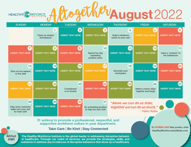2022 August HWI Calendar
