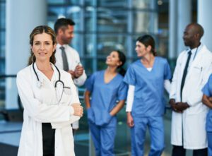 Healthcare professionals working together